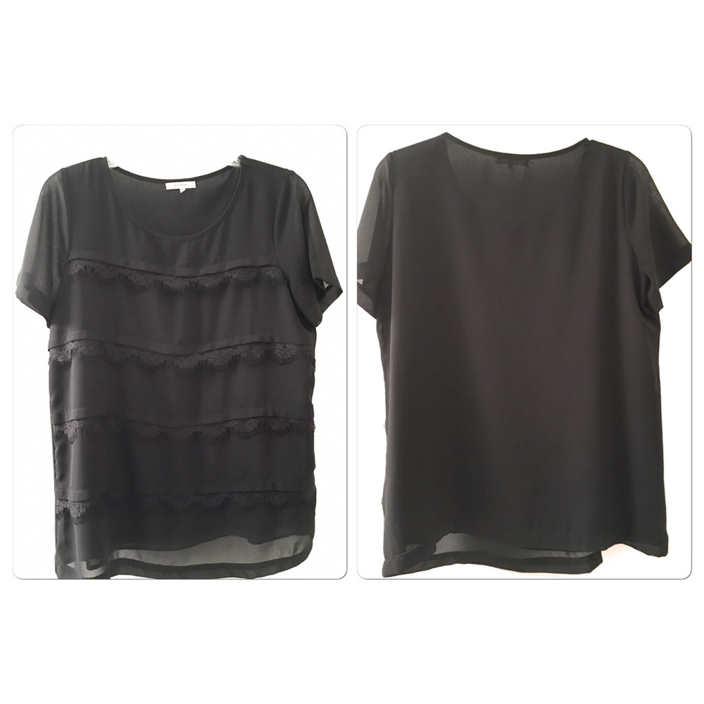 Pleione Anthropologie Top Semi Sheer Size Small